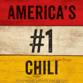 Serving bowl of Hormel Chili Vegetarian with Beans ready to heat and enjoy