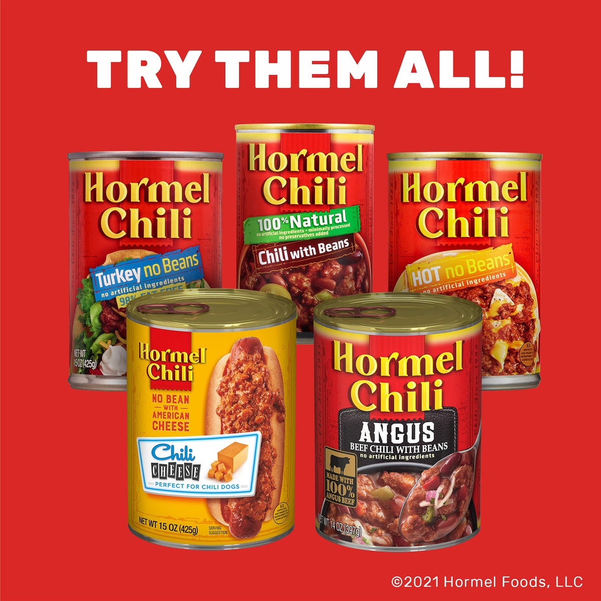 Hormel Chili with Beans on the table for easy weeknight dinner