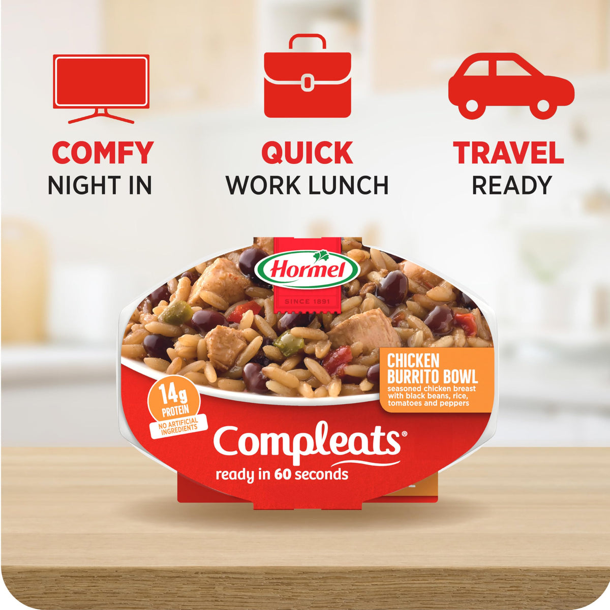 Hormel Compleats Chicken Burrito Bowl served as a comforting Tex-Mex dish.