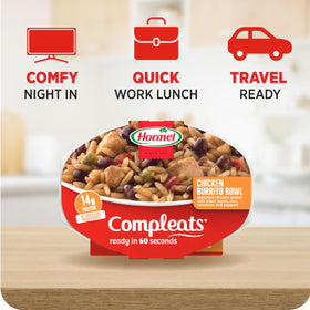 Hormel Compleats Chicken Burrito Bowl served as a comforting Tex-Mex dish.