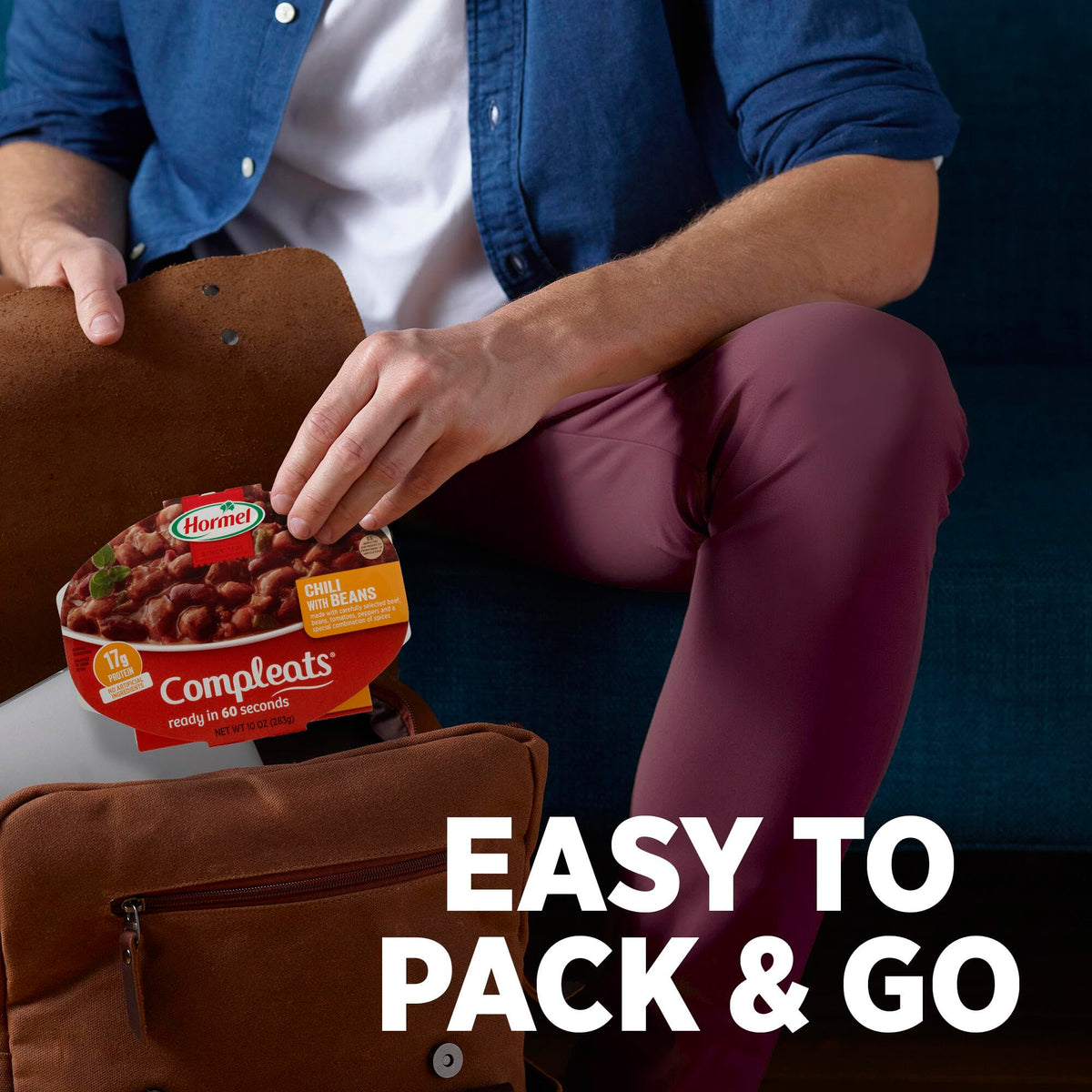 HORMEL COMPLEATS chili with beans pack-of-6 for bulk meals.