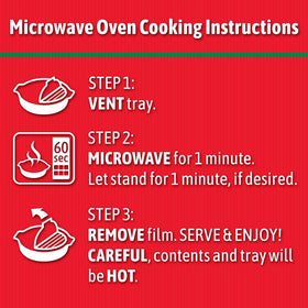HORMEL COMPLEATS dumplings and chicken tray close-up, quick protein-filled meal