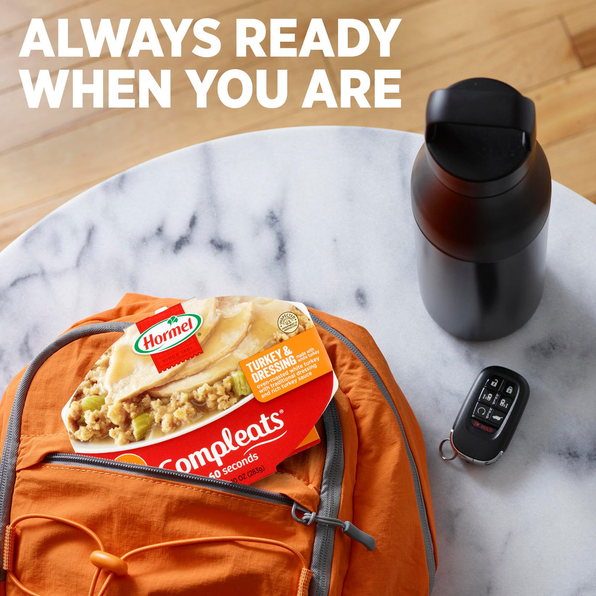 Hormel Compleats easy cleanup after dining with no messy pans.