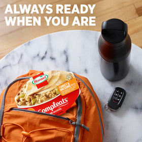 Hormel Compleats easy cleanup after dining with no messy pans.