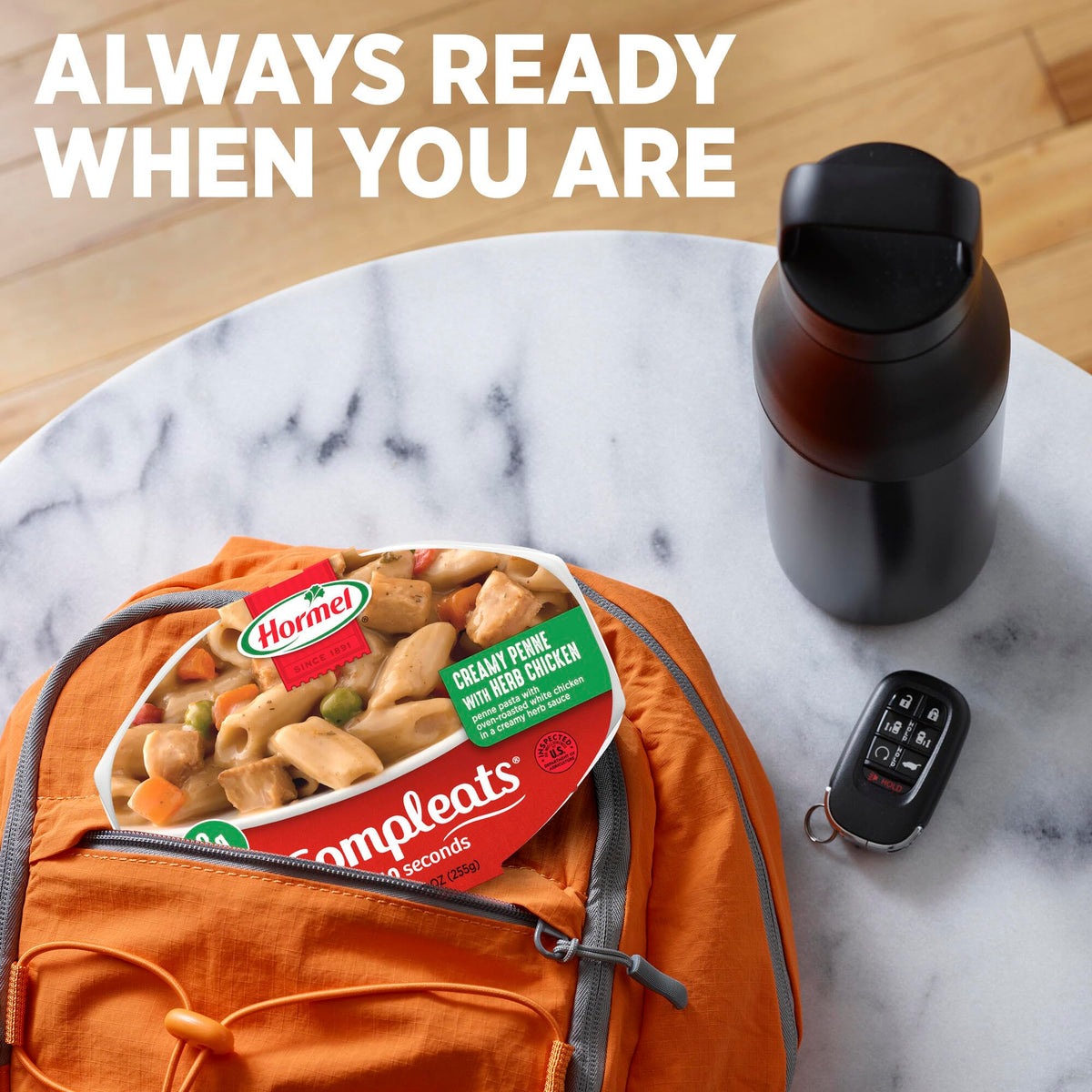 Hormel Compleats Italian Chicken & Penne enjoy warmth in minutes.
