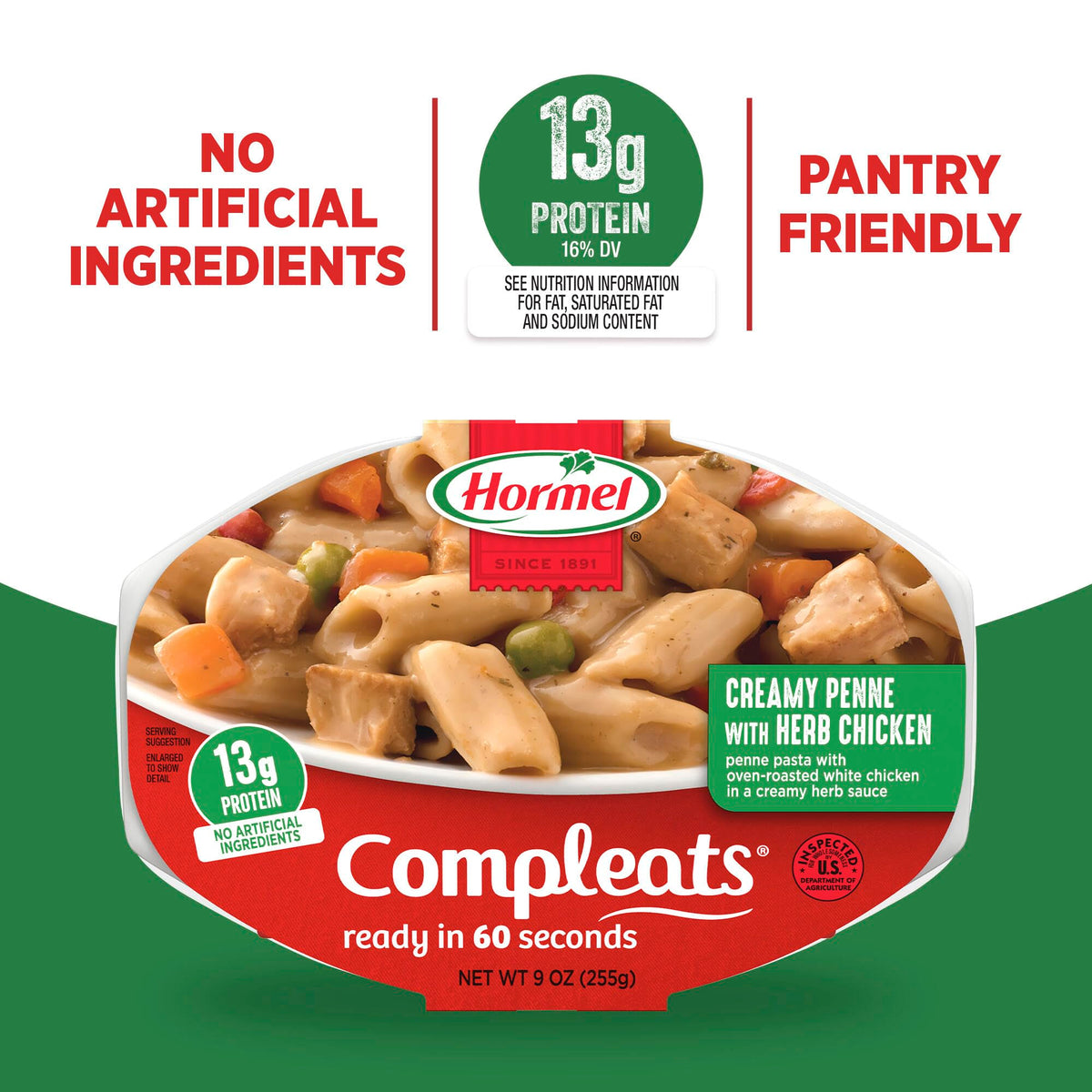 Hormel Compleats Italian Chicken & Penne contains no artificial ingredients.