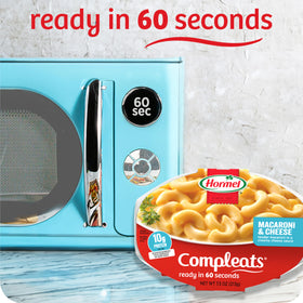 HORMEL COMPLEATS macaroni cheese tray delivers homestyle flavor with no prep
