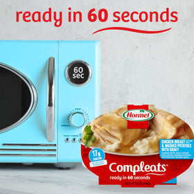 HORMEL COMPLEATS microwave tray, convenient pantry staple for lunches.