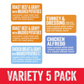 HORMEL COMPLEATS trays close-up highlighting high-protein options.