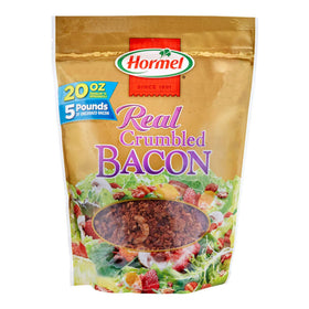Hormel Real Crumbled Bacon in resealable pouch ready to top salads