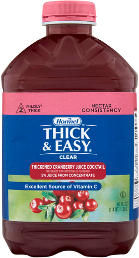 Hormel Thick & Easy cranberry juice pack-of-2 highlights convenient ready-to-serve thickened drinks.