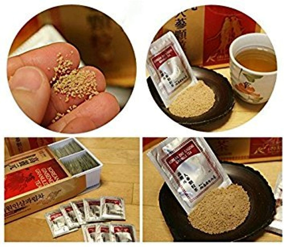 Hosolo Korean ginseng tea label details ingredients and suggested use.