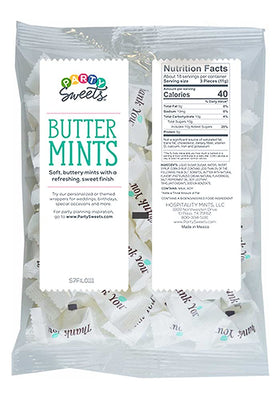 Hospitality Mints soft, buttery mint close-up showing melt and aroma.