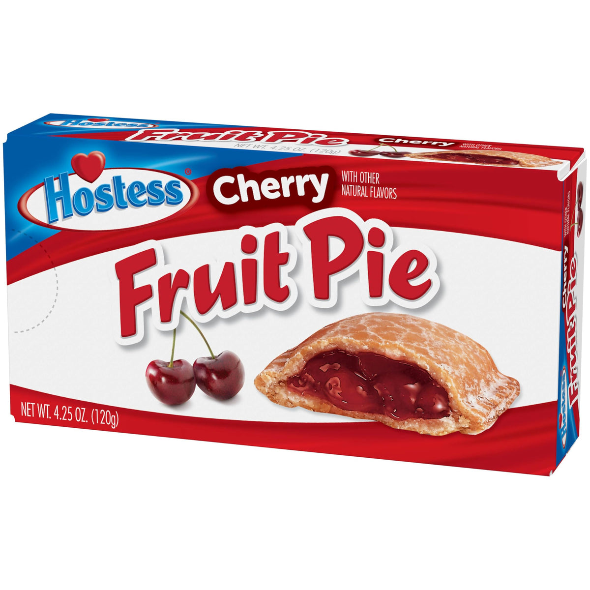 Single Hostess Cherry Pie bite ready for a quick treat.