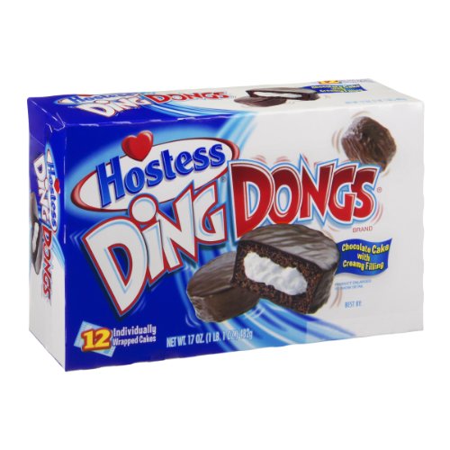 Hostess Ding Dongs twelve-count box, ideal for a quick dessert or lunchbox treat.