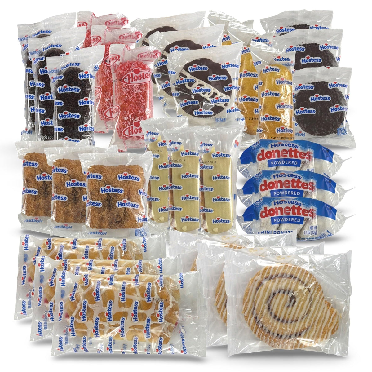 Hostess Variety Pack 30-count box with assorted pastries for pantry and gatherings.