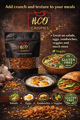 Hot Crispy Oil HCO Crispies onion flakes enrich savory pasta sauces