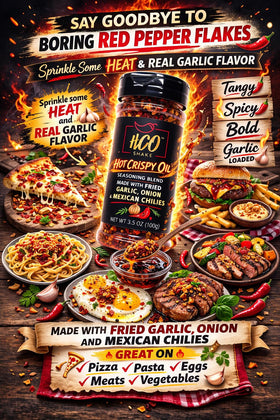 Hot Crispy Oil HCO Shake dry rub finish for meats and vegetables.