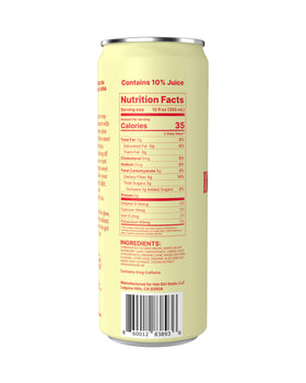 Hot Girl Soda blueberry peach can close-up, refreshing flavor.