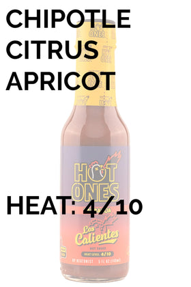 Hot Ones Los Calientes Barbacoa bottle front view, showcasing spicy, smoky flavor profile.