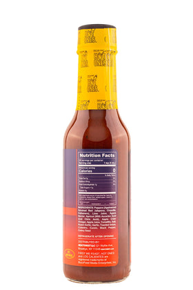 Hot Ones Los Calientes Barbacoa ingredients list graphic, versatile for marinades and toppings.