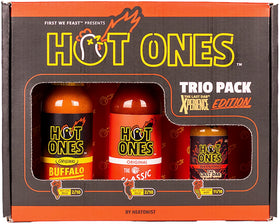 Hot Ones Original Buffalo sauce bottle ideal for wings and dips