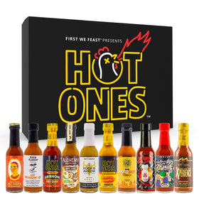 Hot Ones Tropical Amarillo bottle highlighting tropical fruit notes and balanced heat