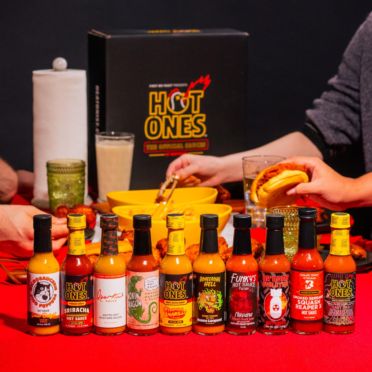 HOT ONES Season 29 gift set on display, ideal for spice lovers.