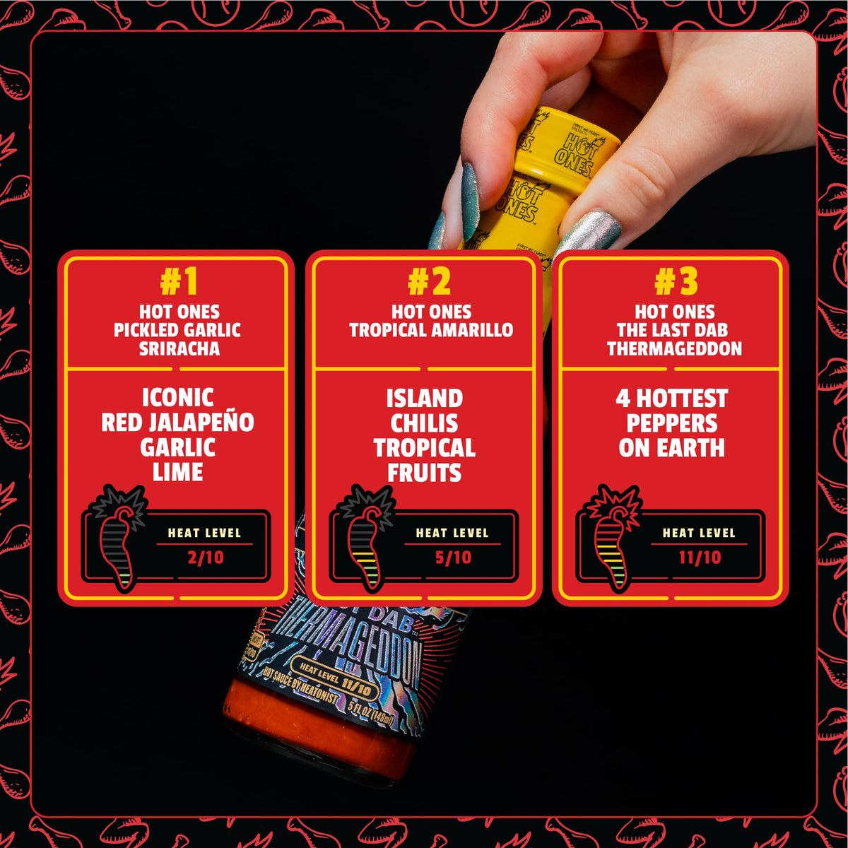 Hot Ones Season 29 tropical Amarillo bottle adds fruity heat to bowls