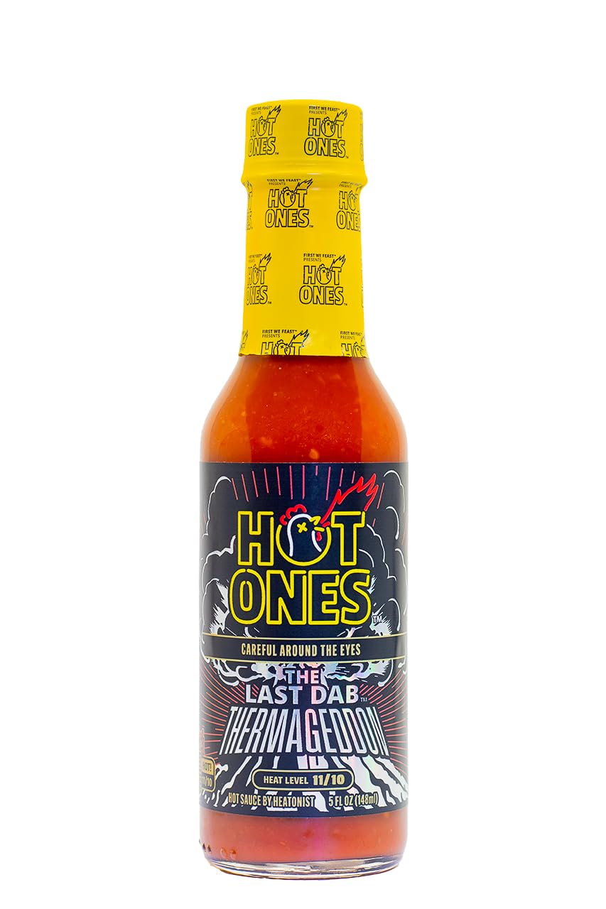 Hot Ones Thermageddon bottle pour enhances bold, smoky heat on foods