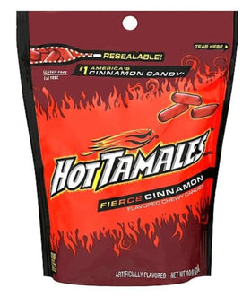 Hot Tamales cinnamon candies close-up for bold, nostalgic flavor.