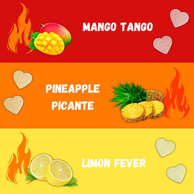 Hot Tamales Conversation Hearts packaging, ready for gifting or party favors.