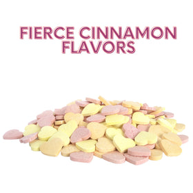 Hot Tamales Conversation Hearts sayings close-up, playful expressions for flirtation.