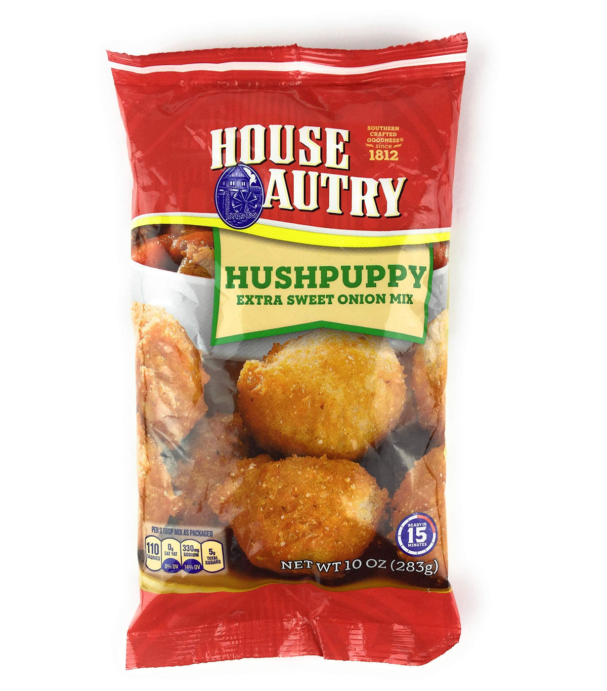 House Autry hushpuppy mix dry ingredients close-up highlighting sweet onion flavor.