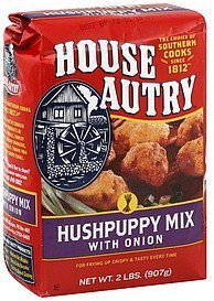 House-Autry hushpuppy mix with onion packaging showing two 2-lb bags for easy prep