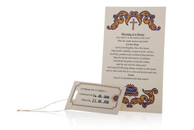 Reusable gift box presentation keeps holy water secure and ready to share.