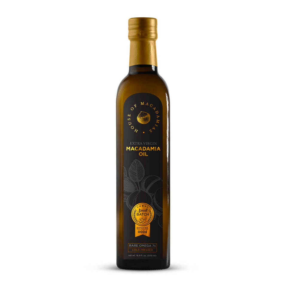 House of Macadamias macadamia oil bottle pour for high-heat cooking and searing