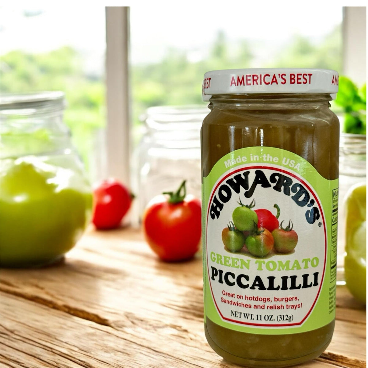 Howard’s Green Tomato Piccalilli packs flavor for picnic trays and casual meals.