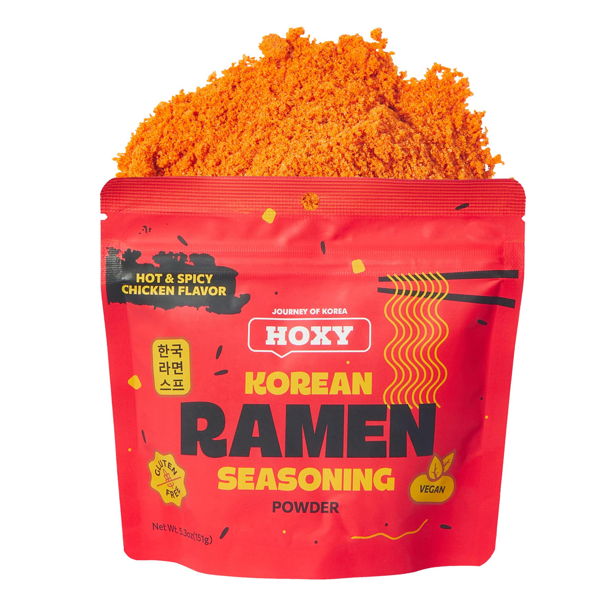 HOXY hot-spicy chicken ramen seasoning front-pack for bold noodles