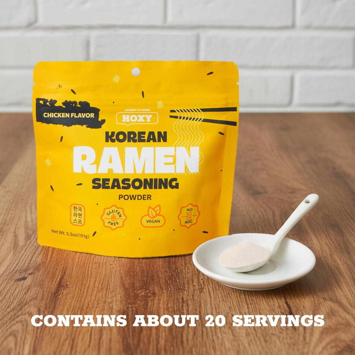 HOXY resealable pouch keeps flavors fresh and convenient.