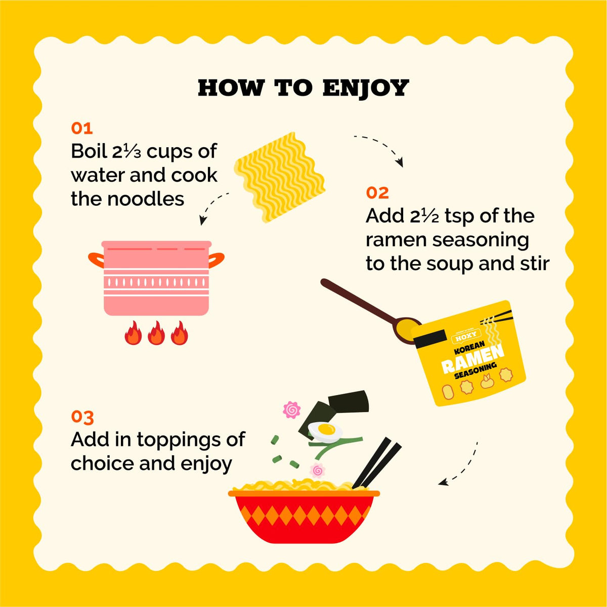 HOXY seasoning on pasta adds a savory Korean twist.