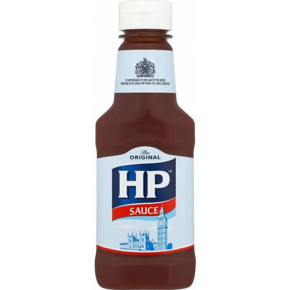 HP Sauce Original 285g bottle in a two-pack, ideal for breakfasts and sandwiches.