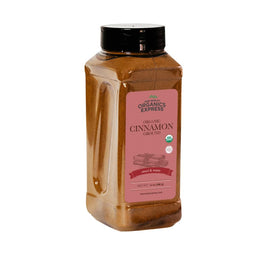 HQOExpress organic ground cinnamon powder in a chef jar for rich baking flavor.
