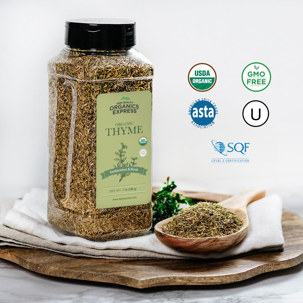 HQOExpress Organic Thyme Leaf close-up highlighting delicate aroma for savory dishes