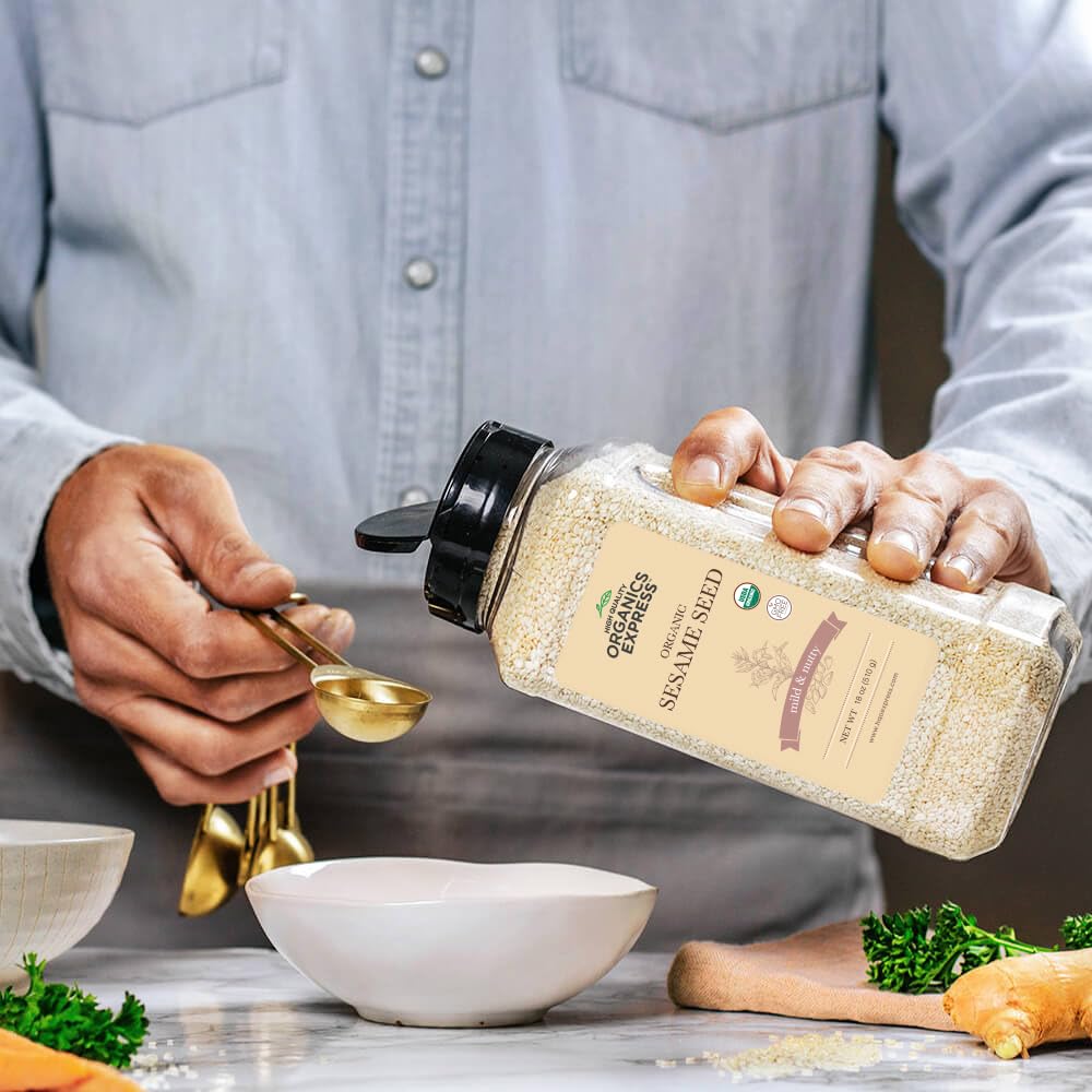 HQOExpress sesame seeds as a finishing touch for baking with nutty notes