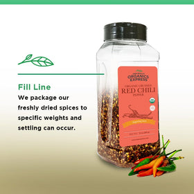 HQOExpress chili flakes on pizza for a spicy topping.