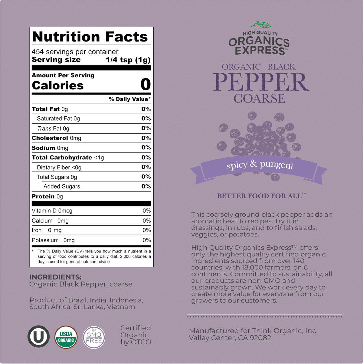 HQOExpress Sustainably grown pepper from vetted farms with traceable origins.