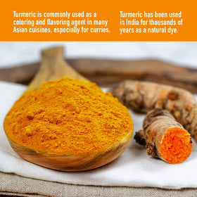 HQOExpress turmeric powder grown on farm rows in Asia