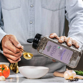 HQOExpress USDA-certified organic coarse pepper packaging signaling purity and quality.