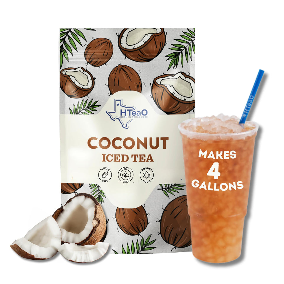 HTEAO Coconut Black Tea Packets packaging for party-ready eight-pack.